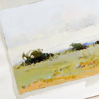 2: An original oil painting on unstretched canvas of landscape.