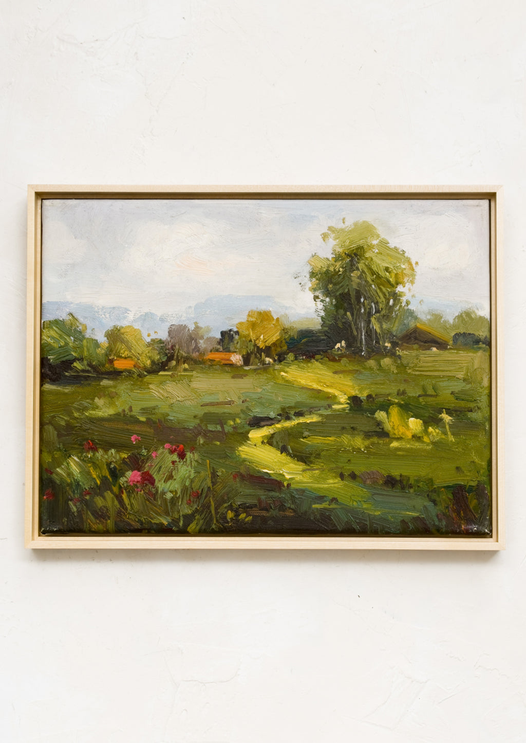 1: An original oil painting of a landscape in the country.