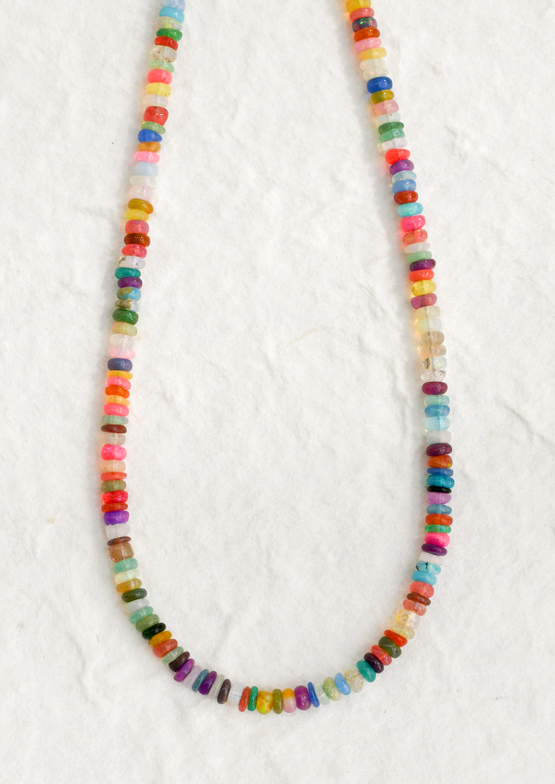 A colorful multicolor opal beaded necklace.