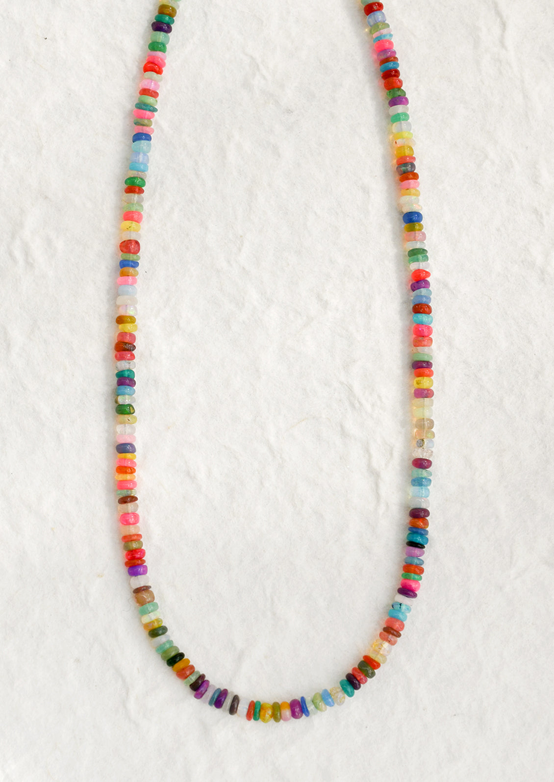 A colorful multicolor opal beaded necklace.