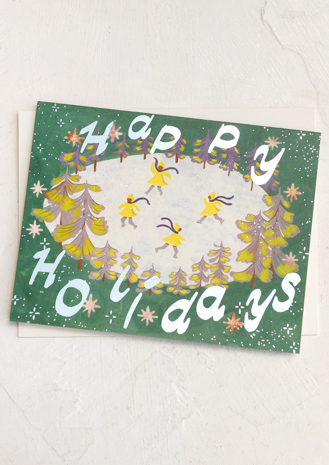 Ice Skating Happy Holidays Card