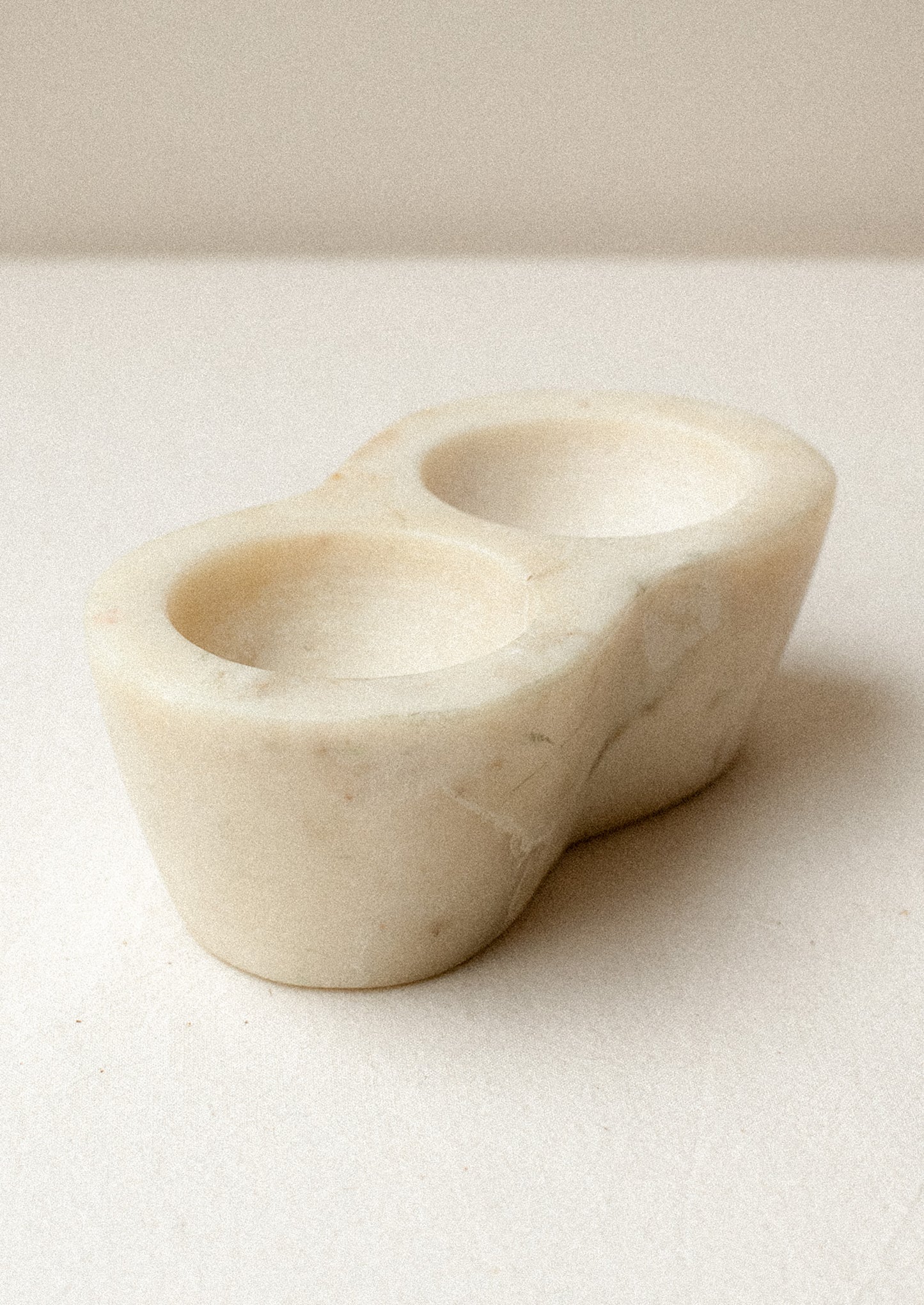 A marble double salt cellar.