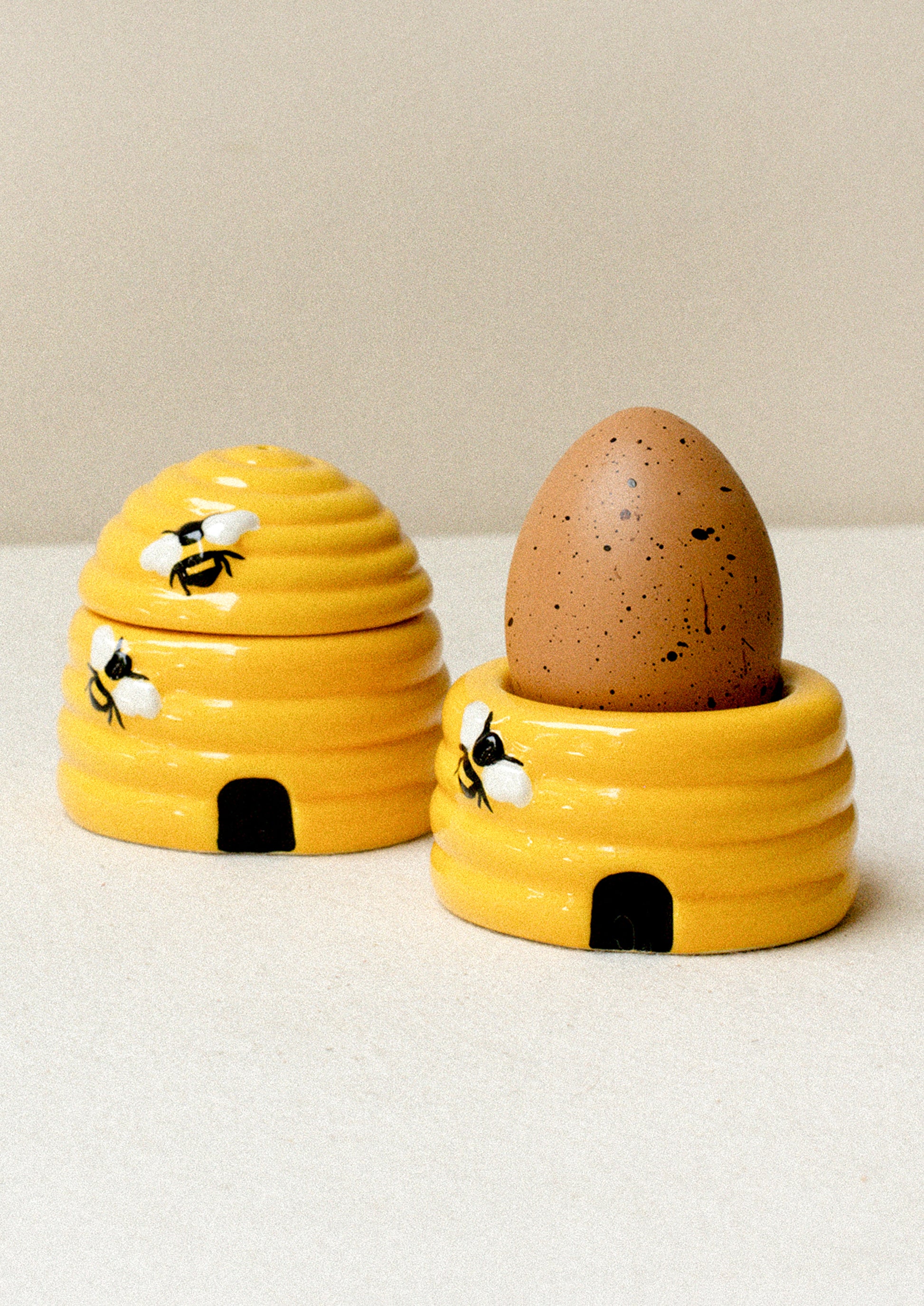 Beehive shaped egg cups.