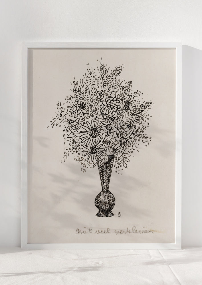Sketch of Flowers In Vase Print hover