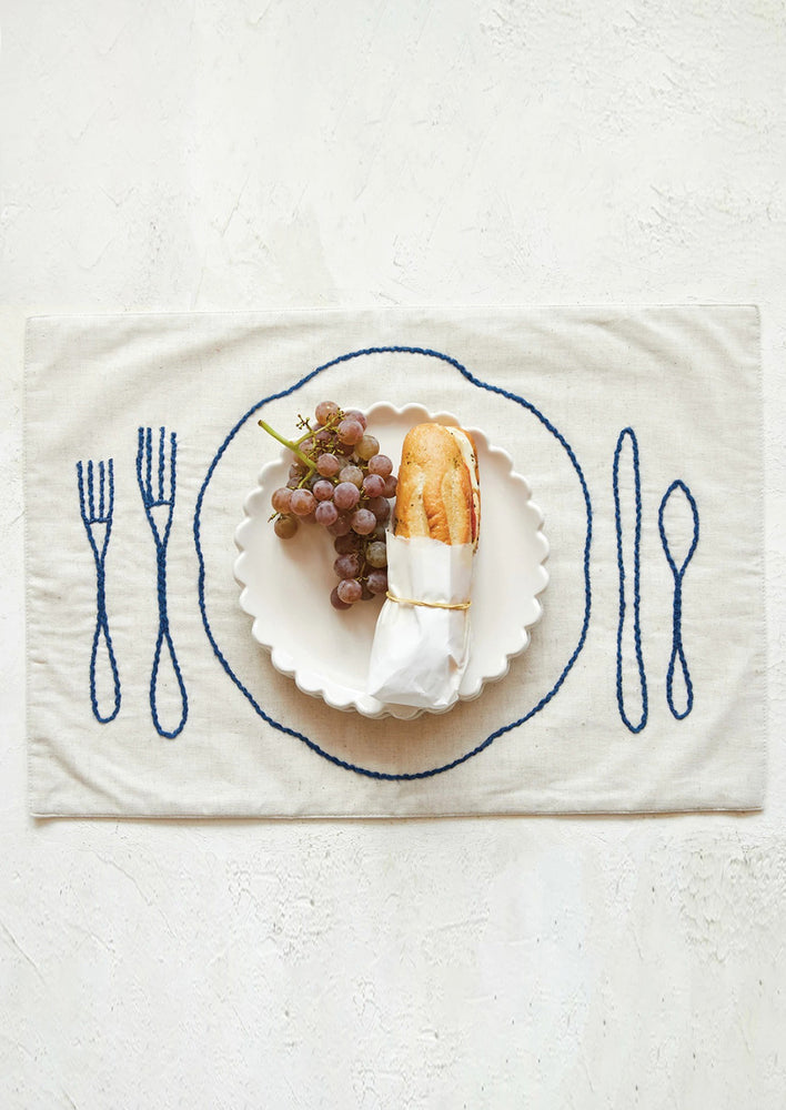 Place Setting Embroidered Placemat
