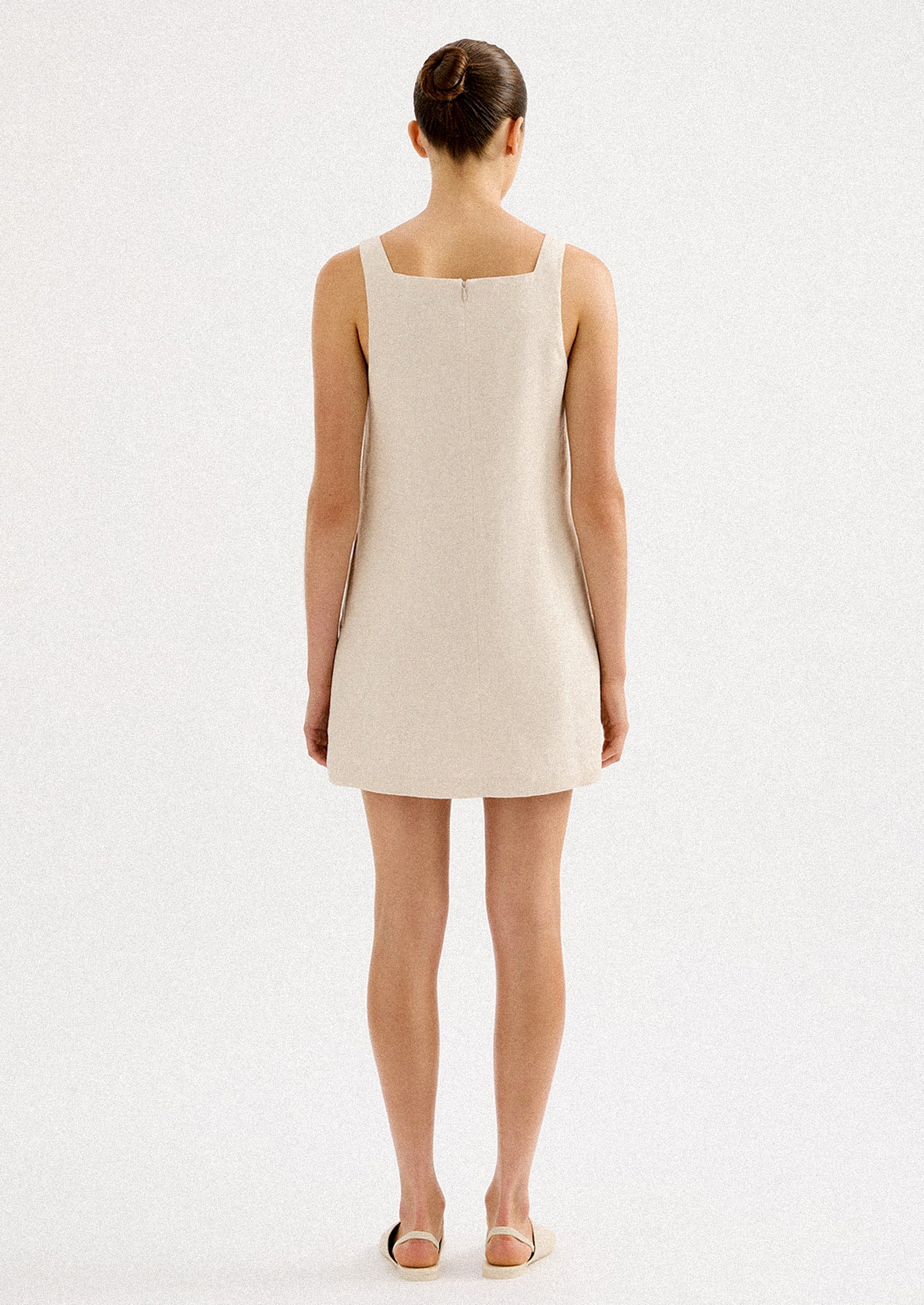 Mini Shift Dress in Natural Linen Mini Shift Dress in Natural Linen