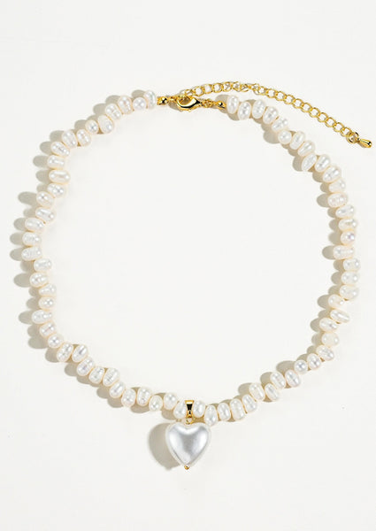 Agape Pearl Heart Charm Necklace – LEIF
