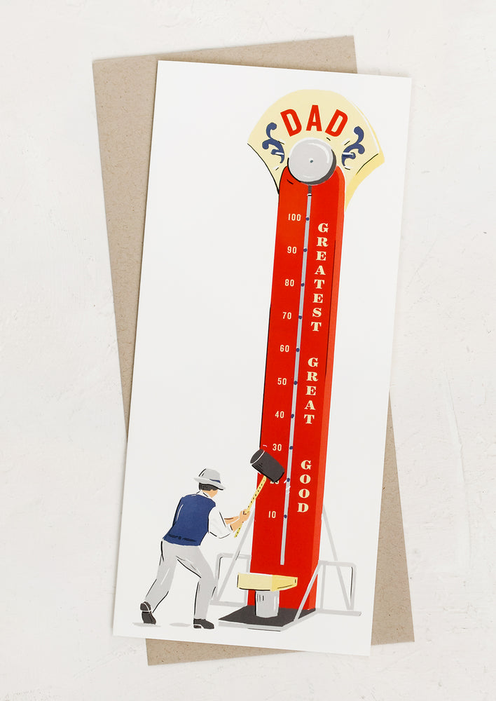 An elongated shape card with "strength test" illustration.