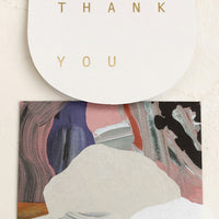 2: A thank you card with abstract printed envelope.