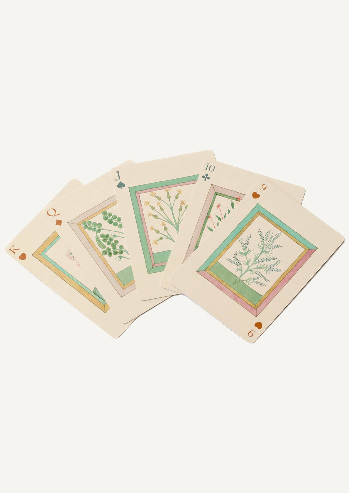 Herb illustrated standard playing cards.
