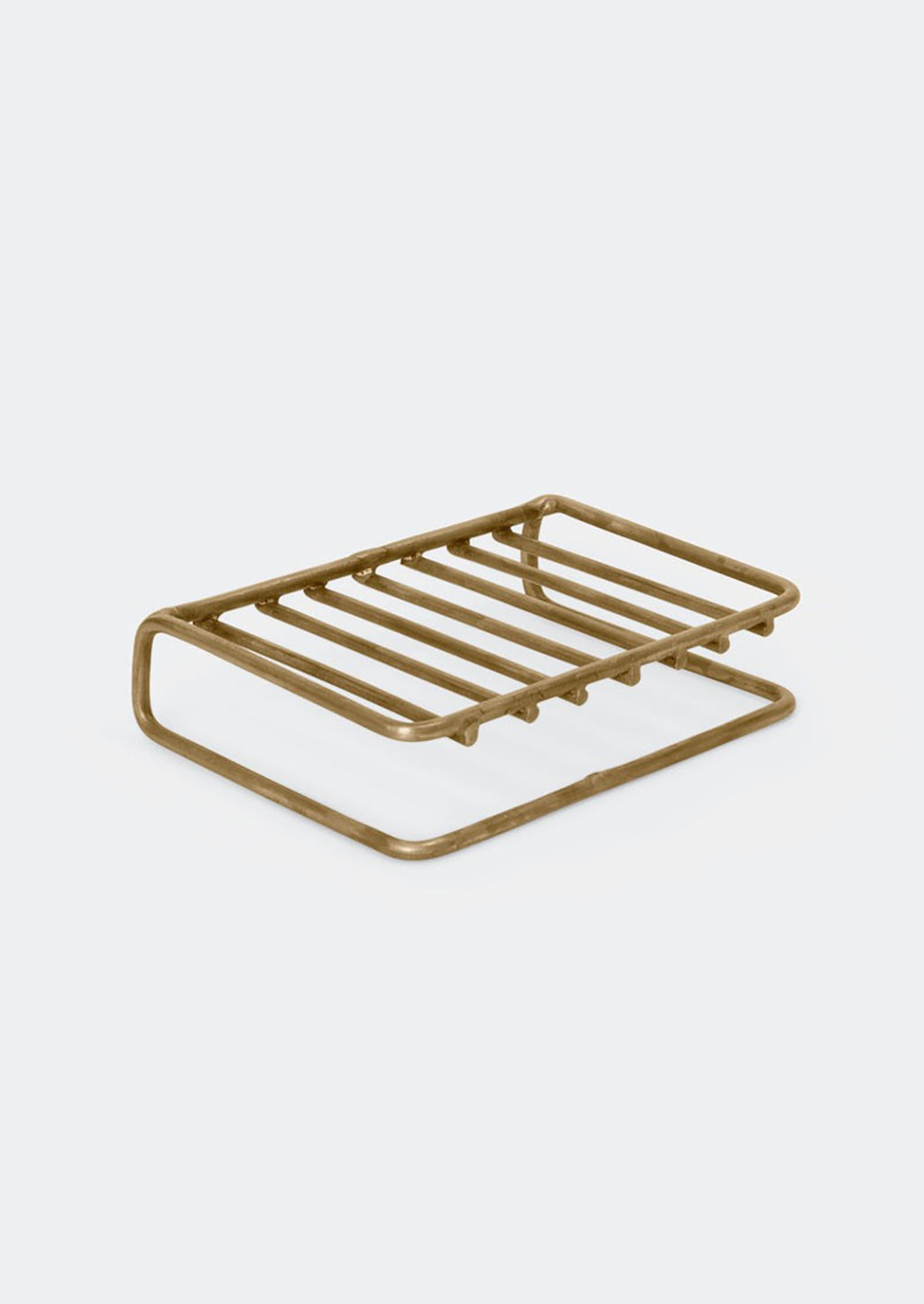 1: A wire brass soap stand.