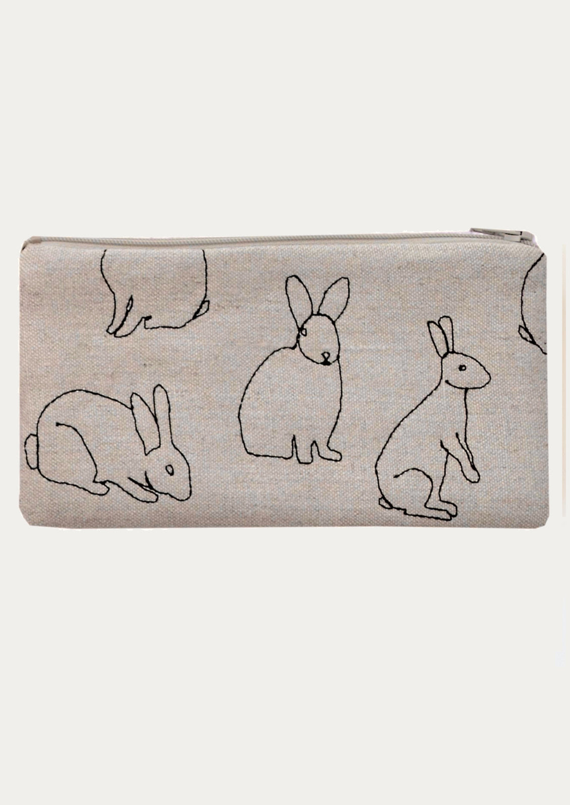 Pouch with rabbit pattern on a beige background
