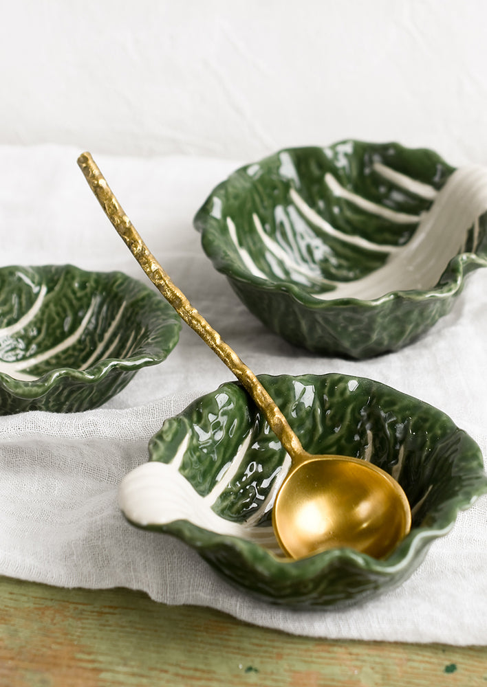 3: Cabbageware style ceramic bowls that look like green cabbage.