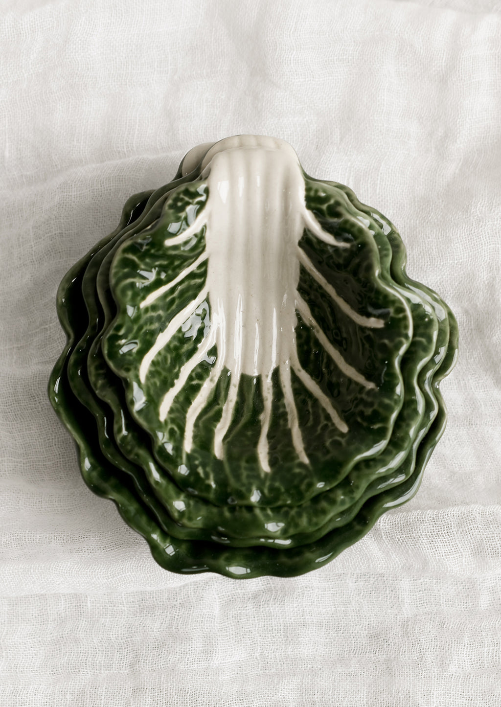 2: Cabbageware style ceramic bowls that look like green cabbage.