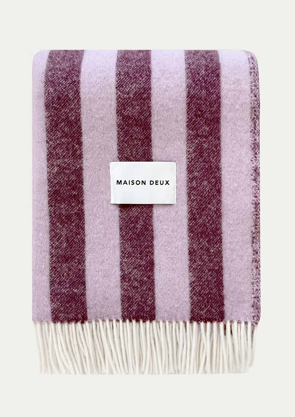 Candy Stripe Wool Blanket - Lilac/Aubergine