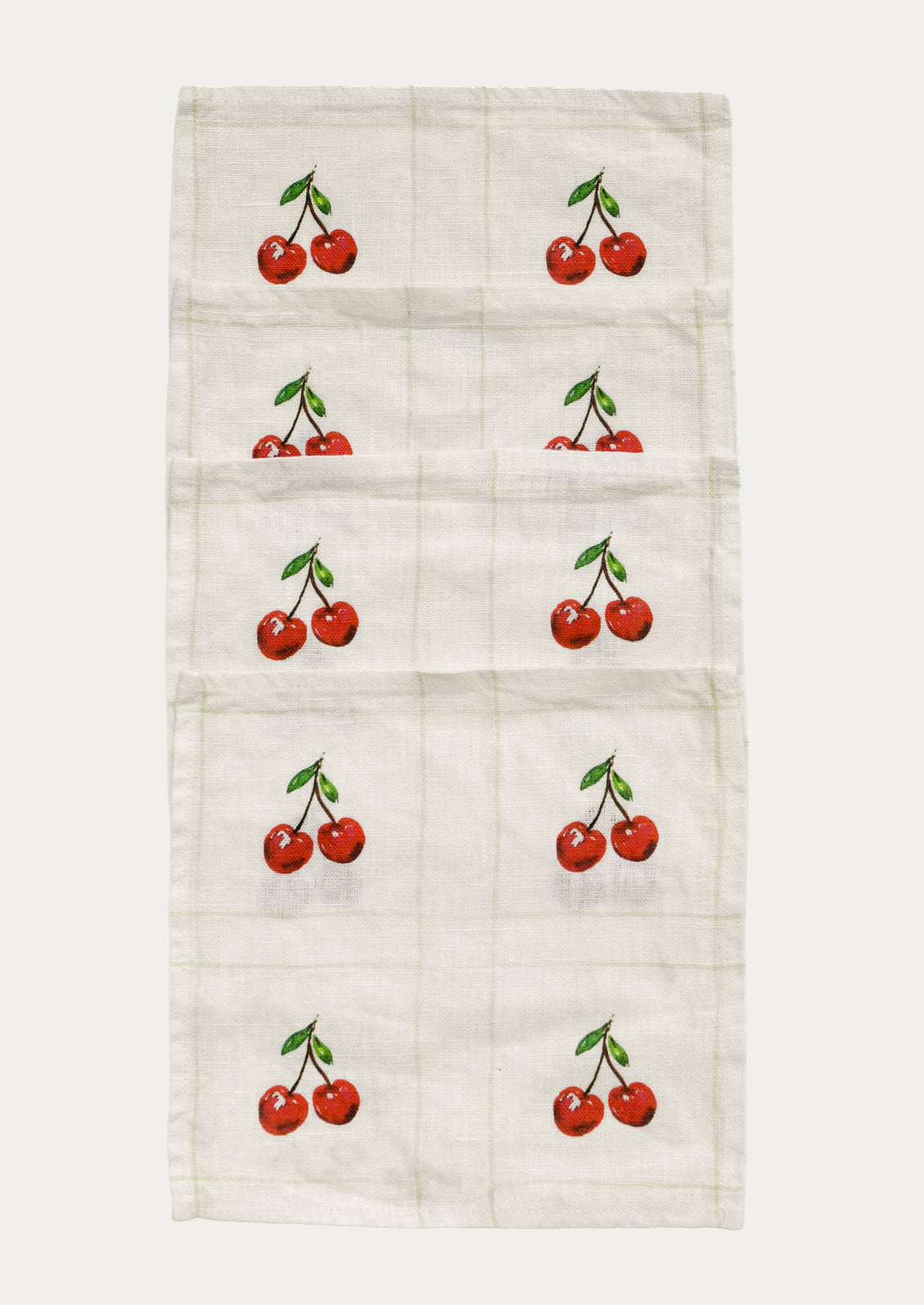 Set of 4 cocktail napkins with cherry pattern.