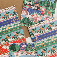 1: A set of Christmas cards in two different whimsical prints.