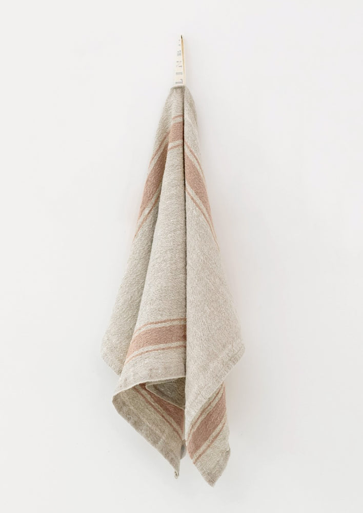 Striped Vintage Linen Tea Towel hover