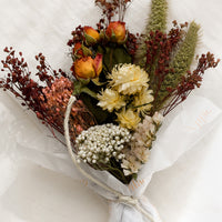Countryside Multi: A bouquet of dried flowers in a ivory, green, white and pink mix.