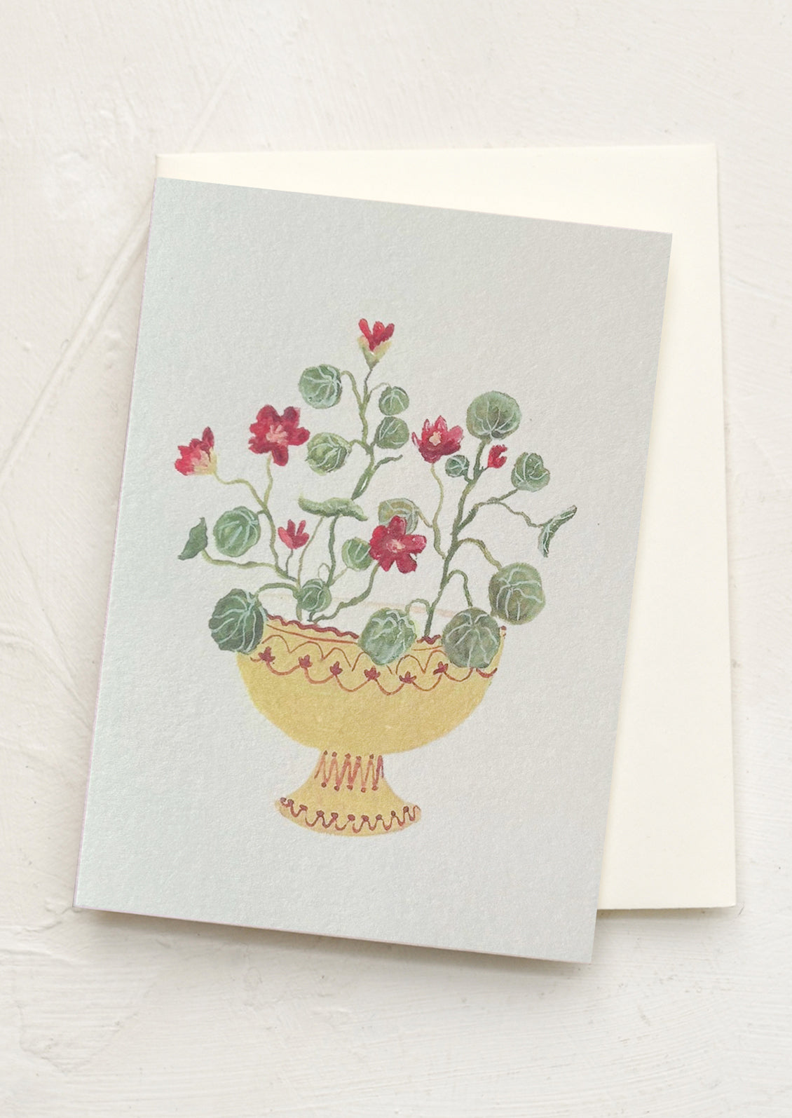 Greeting card with floral design on a white background