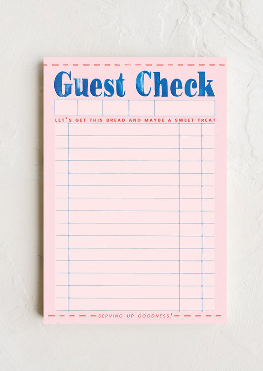 A notepad resembling a diner slip.