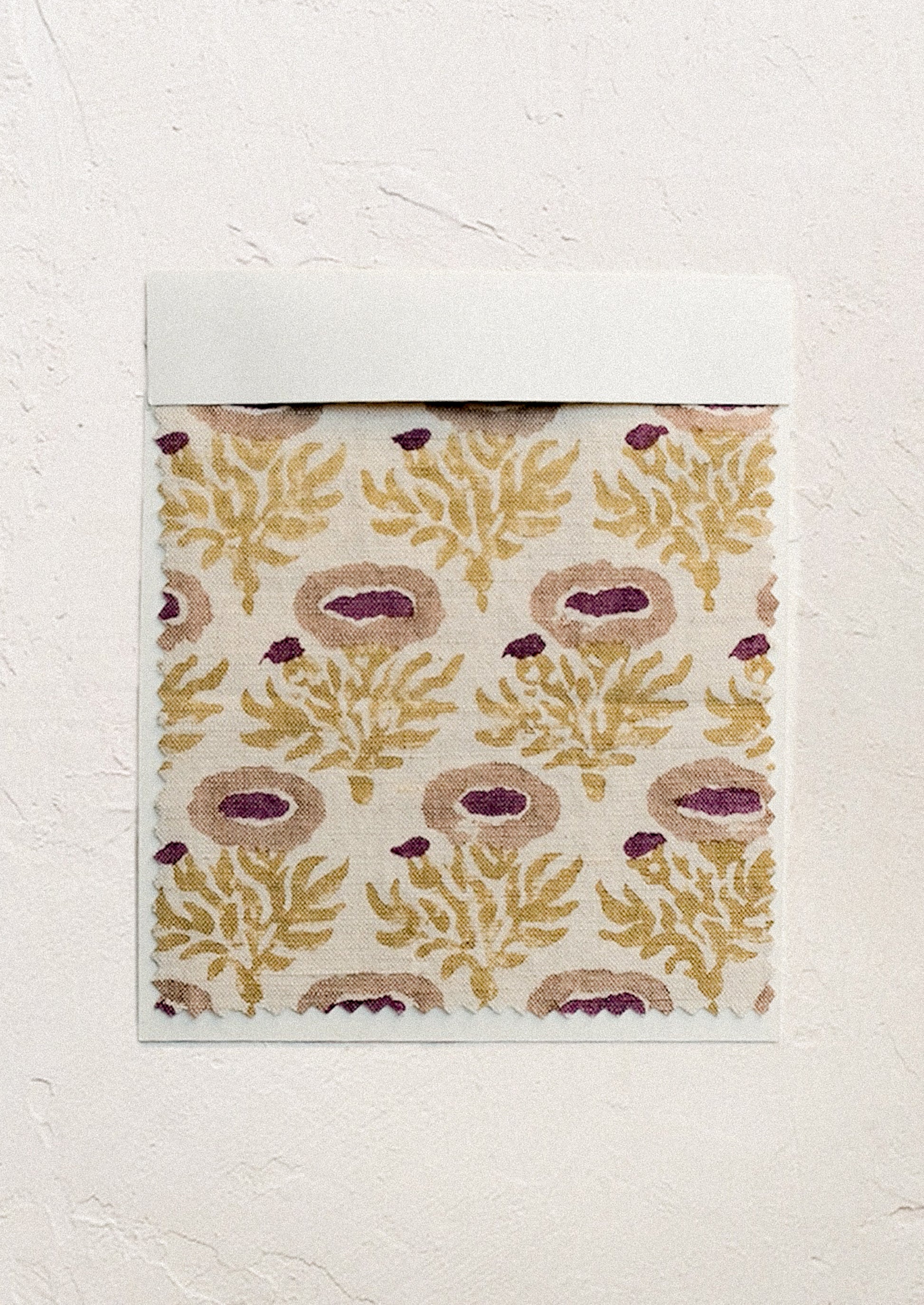 Chartreuse and pink block printed floral pattern.