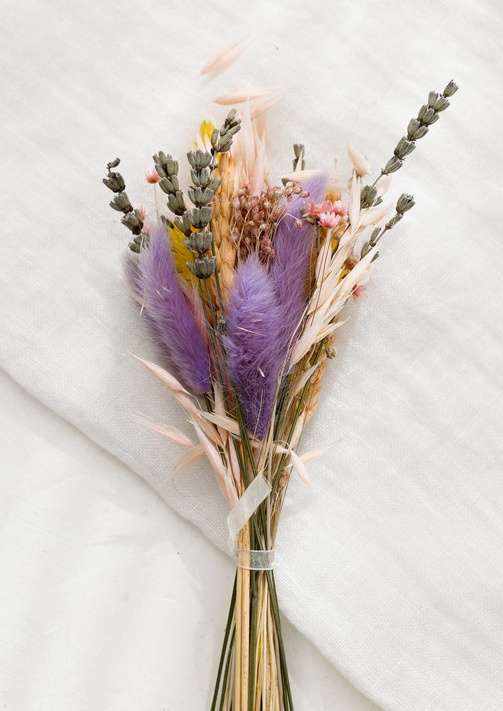 Lavender Multi: A dried bundle of flowers in lavender multi.