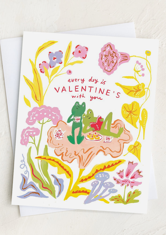 1: A frog print valentine's day card.