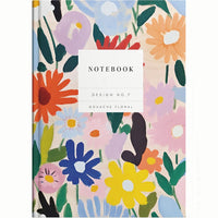 Gouache Floral: A hardcover notebook with floral print cover.