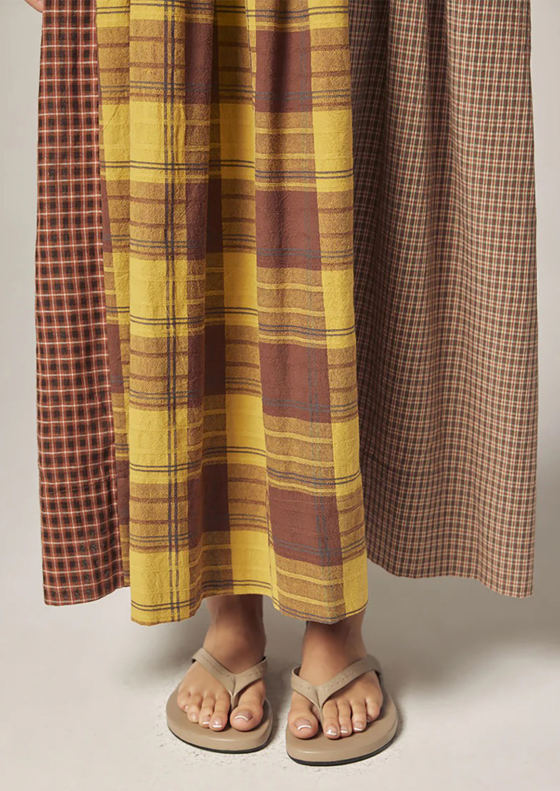 Mixed Plaid Patchwork Dress – LEIF