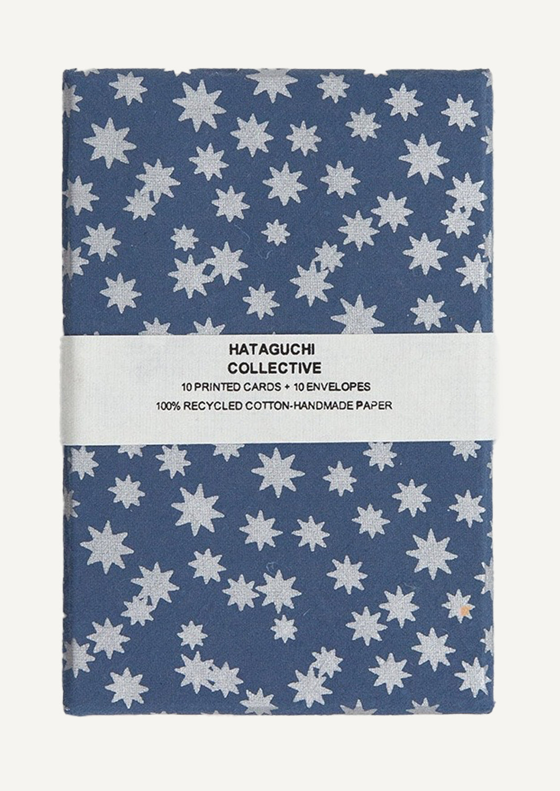 Pack of cards with star pattern on a blue background, featuring 'Hataguchi Collective' branding.