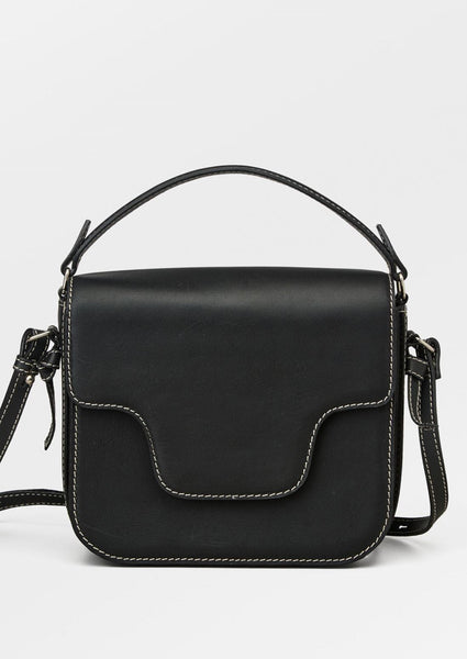 バッグ White Stitch Black Leather Shoulder Bag Fossil leather black shoulder bag white stitching | eBay