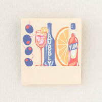 2: Printed matchbook with cocktail themed printed matches.
