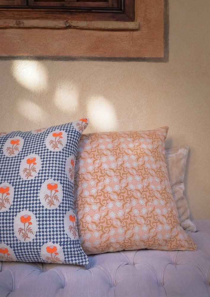 Kaberi Block Print Linen Pillow hover