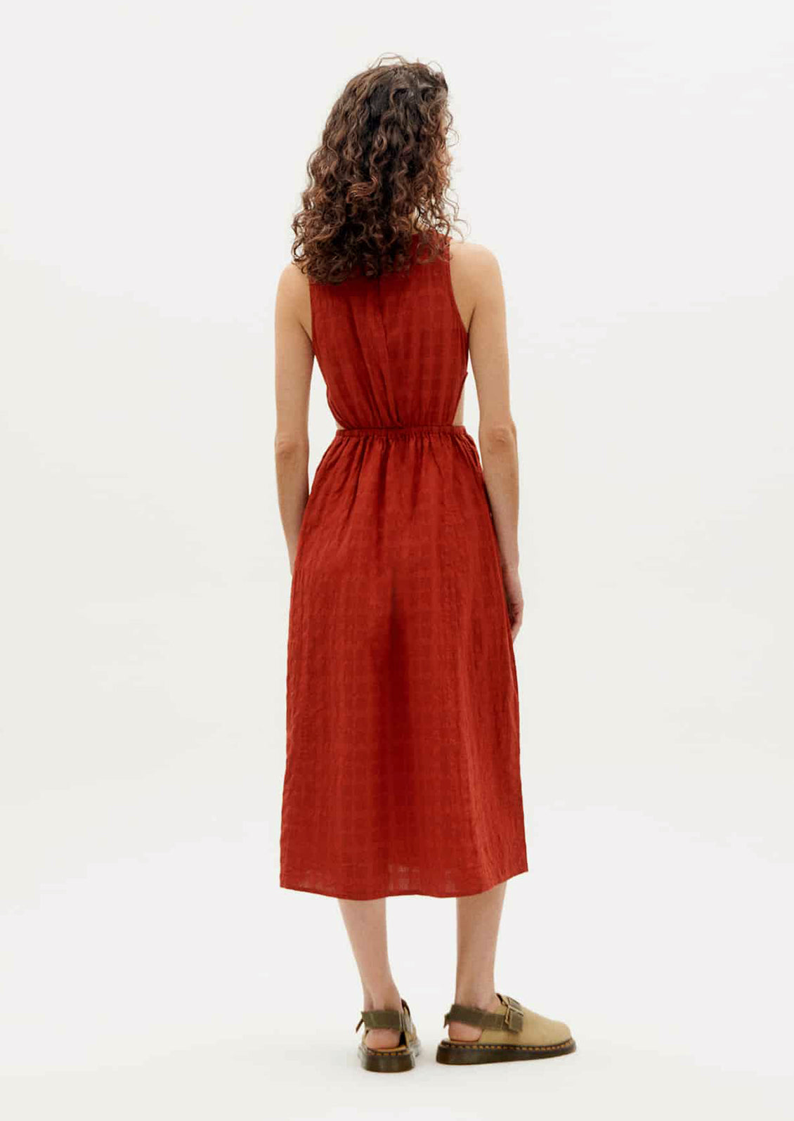 Kin Dress in Red Cuadrito – LEIF
