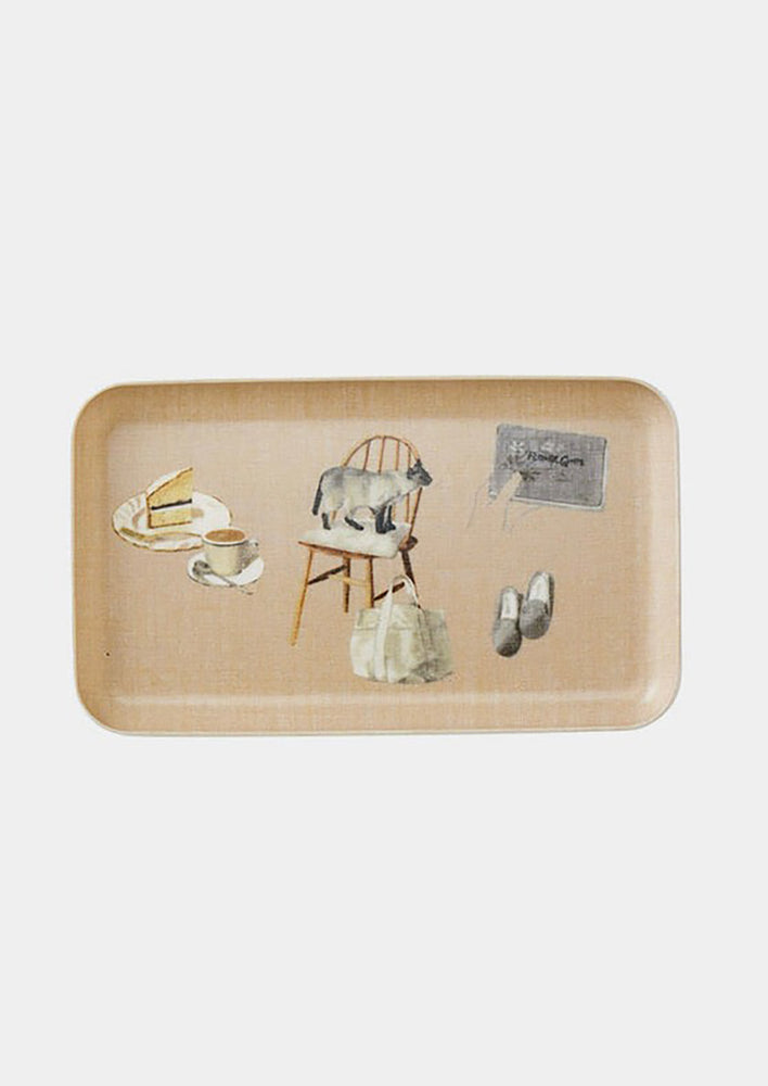 Life With Cats Coated Linen Tray hover