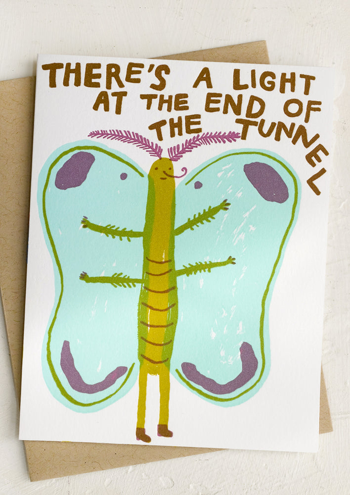 Colorful moth print sympathy card