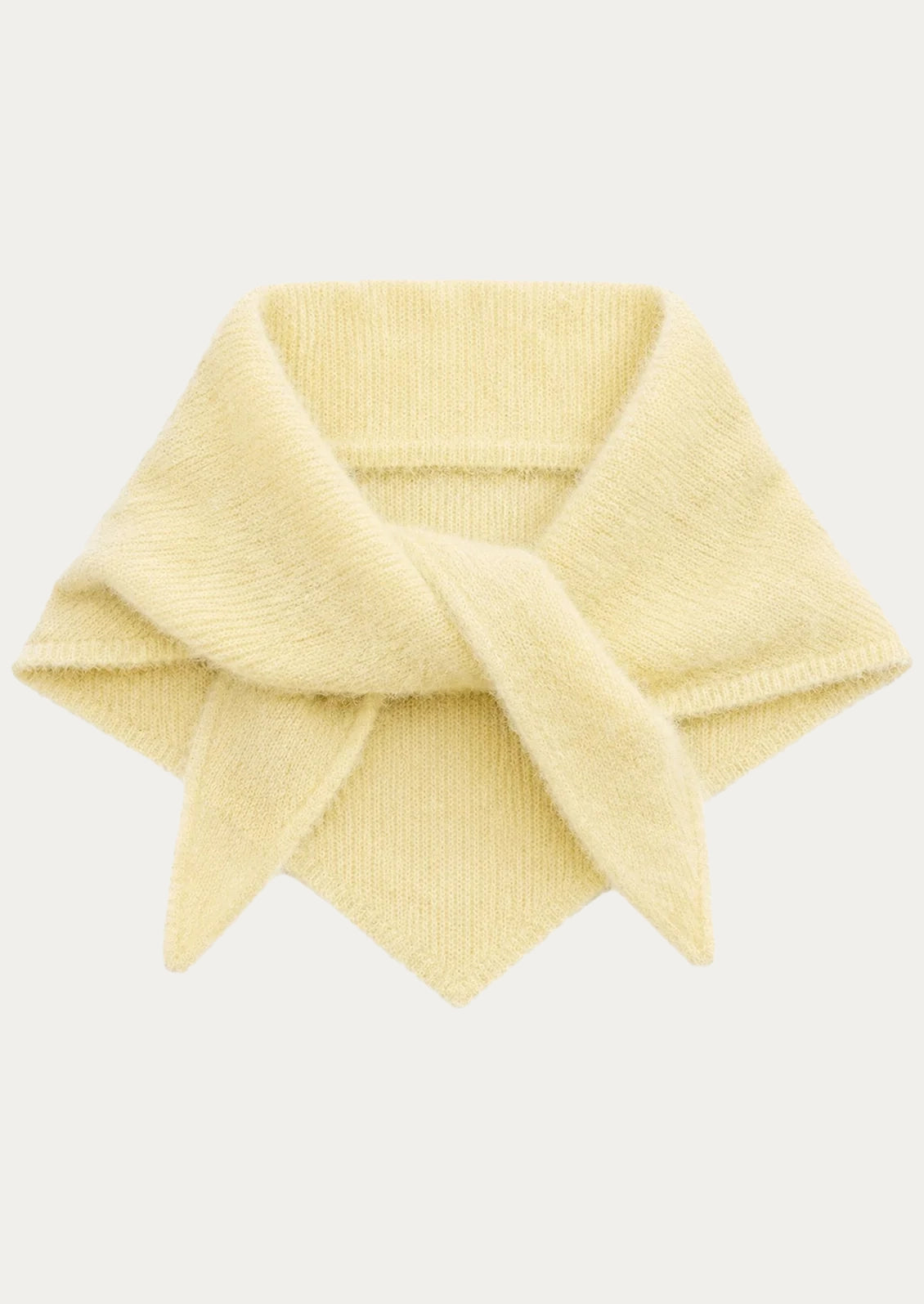 A mohair blend scarf in a canary yellow color.
