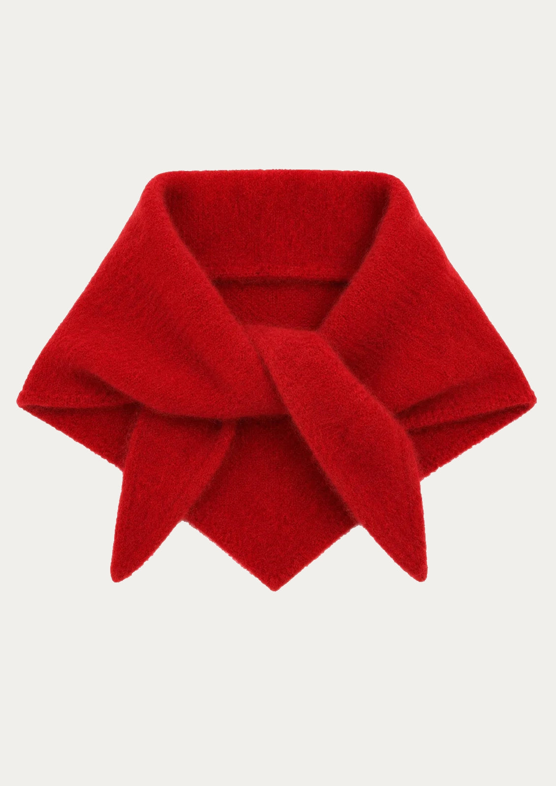 A mohair blend scarf in a cherry red color.