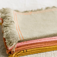 2: Assorted colors of cotton tea towel with contrast stitchings.