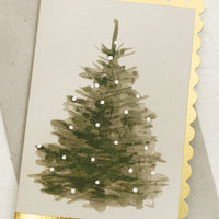 Tree: A mini scalloped edge card with tree design.