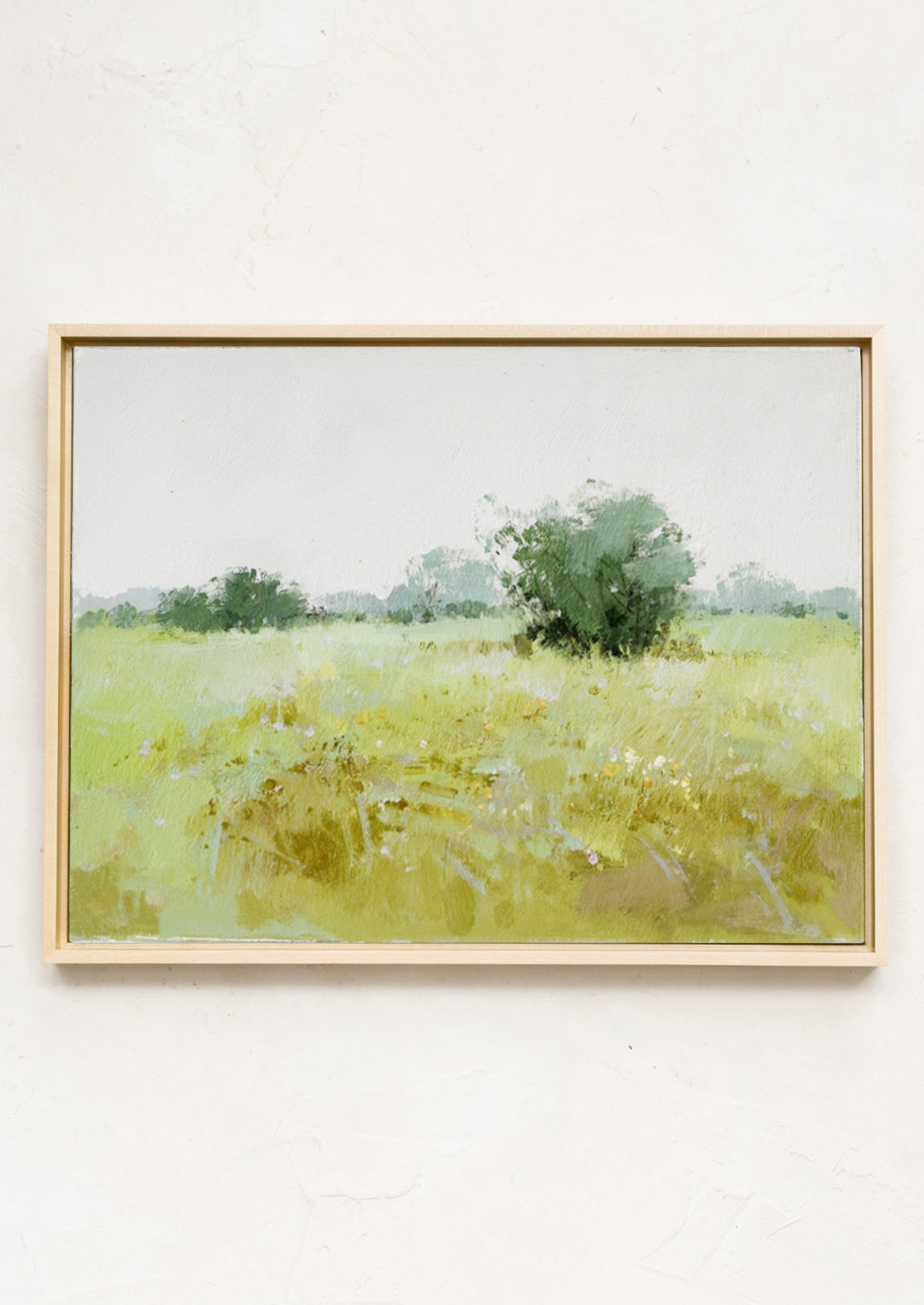 An original oil painting on field/tree landscape.