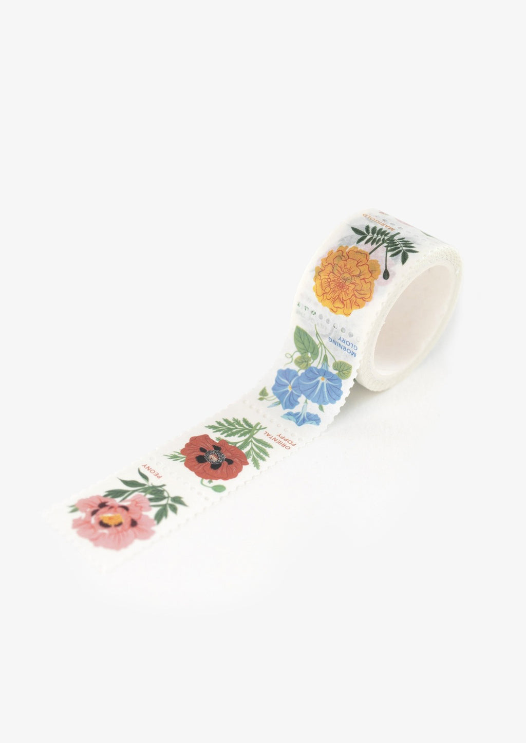 2: Floral stamp washi tape with perforated design.