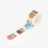 2: Floral stamp washi tape with perforated design.