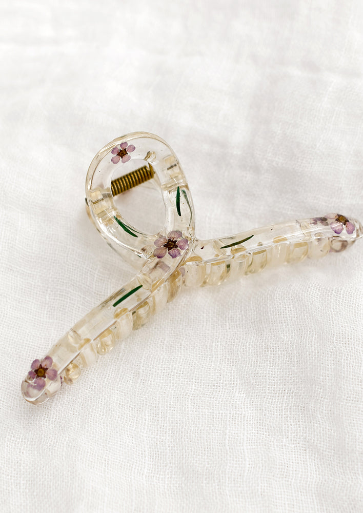 Pressed Floral Crescent Hair Claw hover