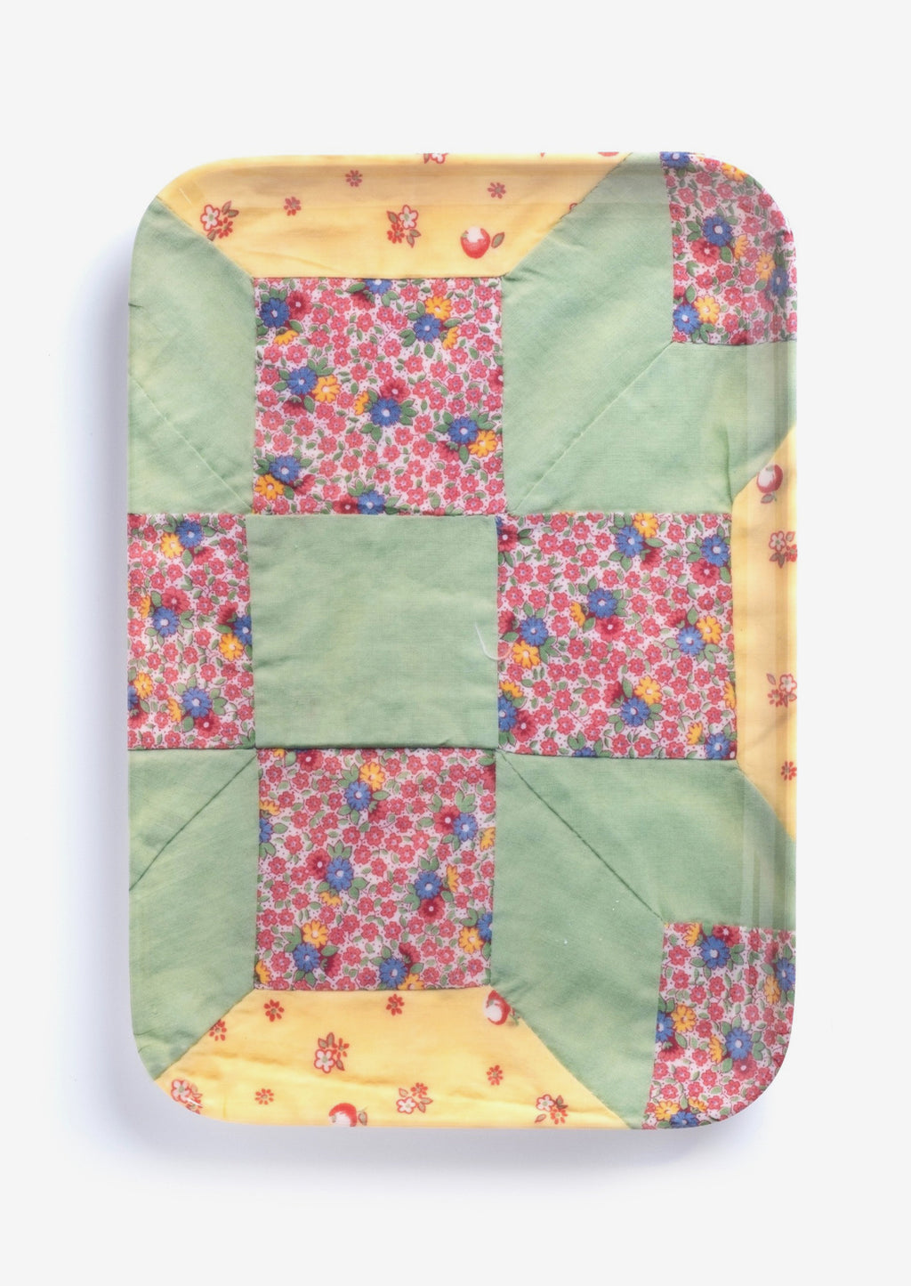 Large / Quilt Multi: A patterned melamine tray in quilt pattern.