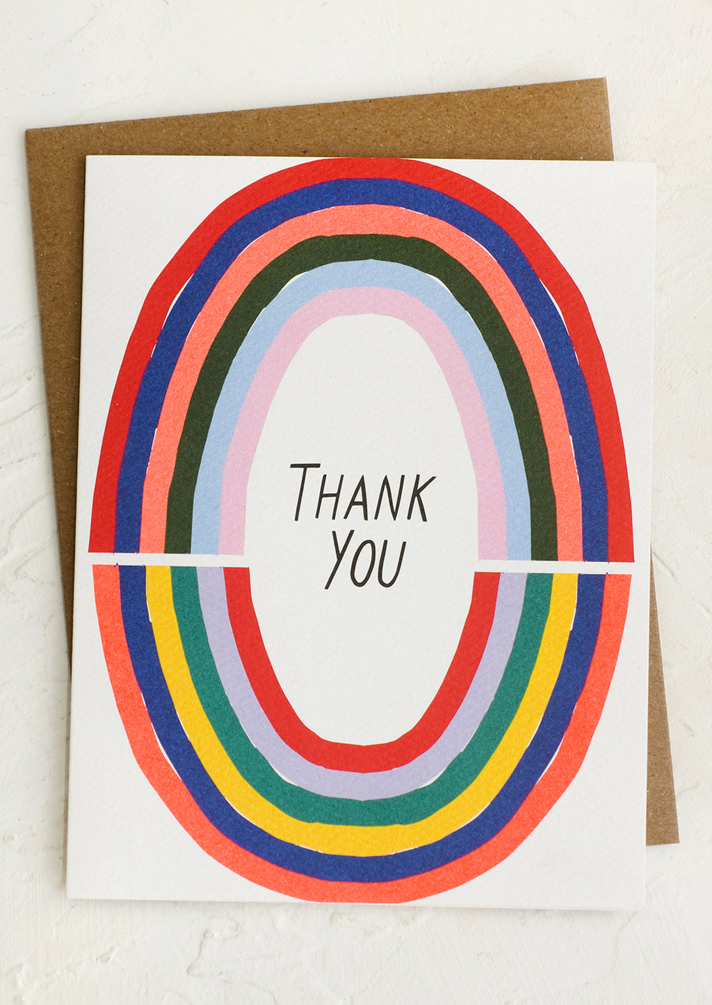 Single Card: A rainbow print thank you card.