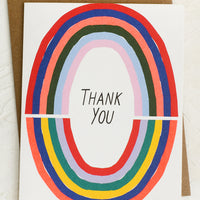 Single Card: A rainbow print thank you card.