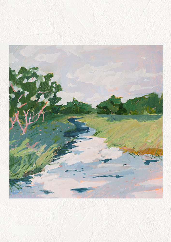 1: "Along the Riverbank" print.
