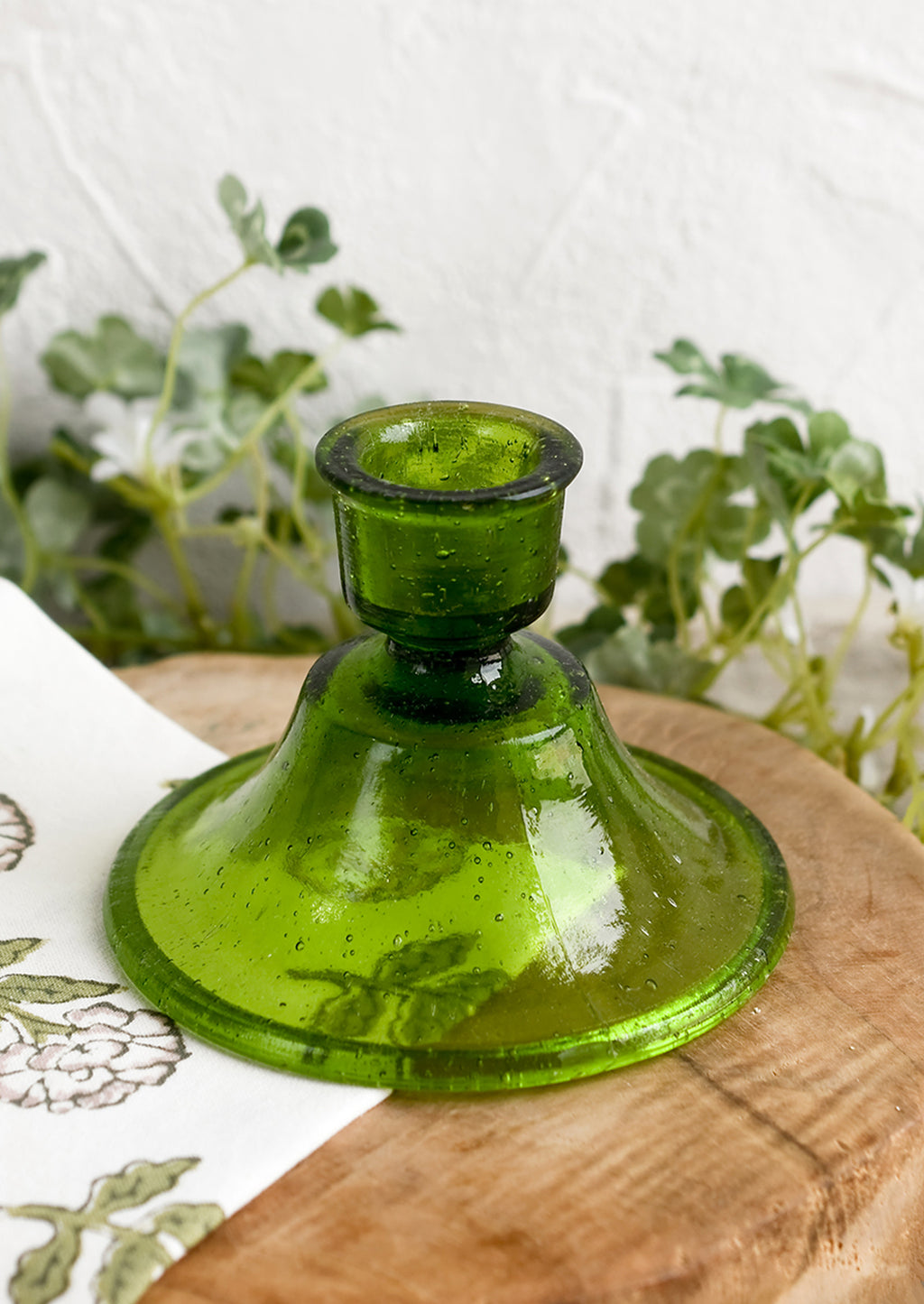 Bottle Green: A Moroccan inspired glass taper holder in turquoise color.